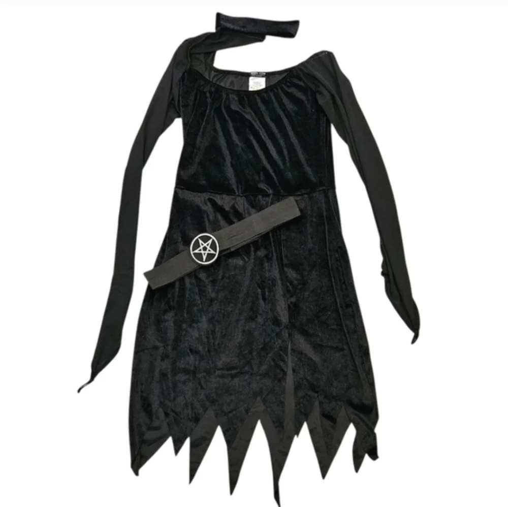 NEW Yandy Black Hearted Witch Velvet Costume 2 Piece Set Large